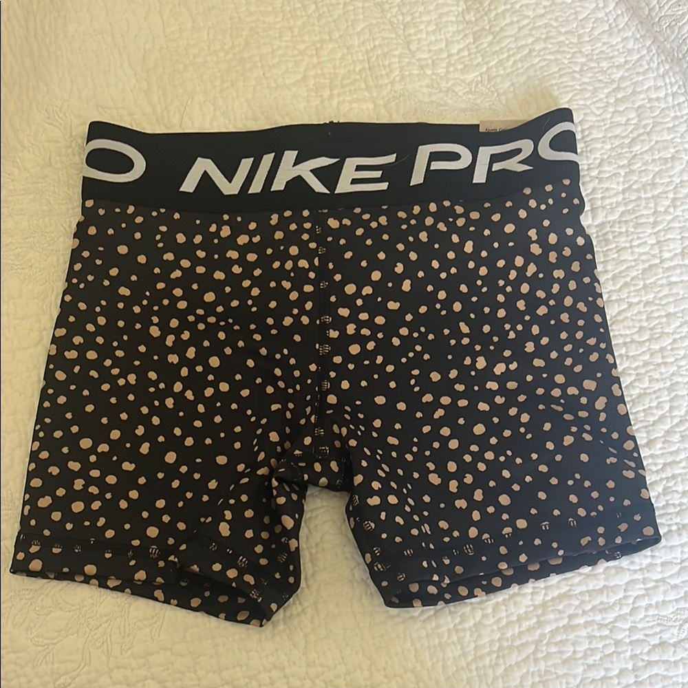 Nike Pro Black and Tan Dotted Shorts